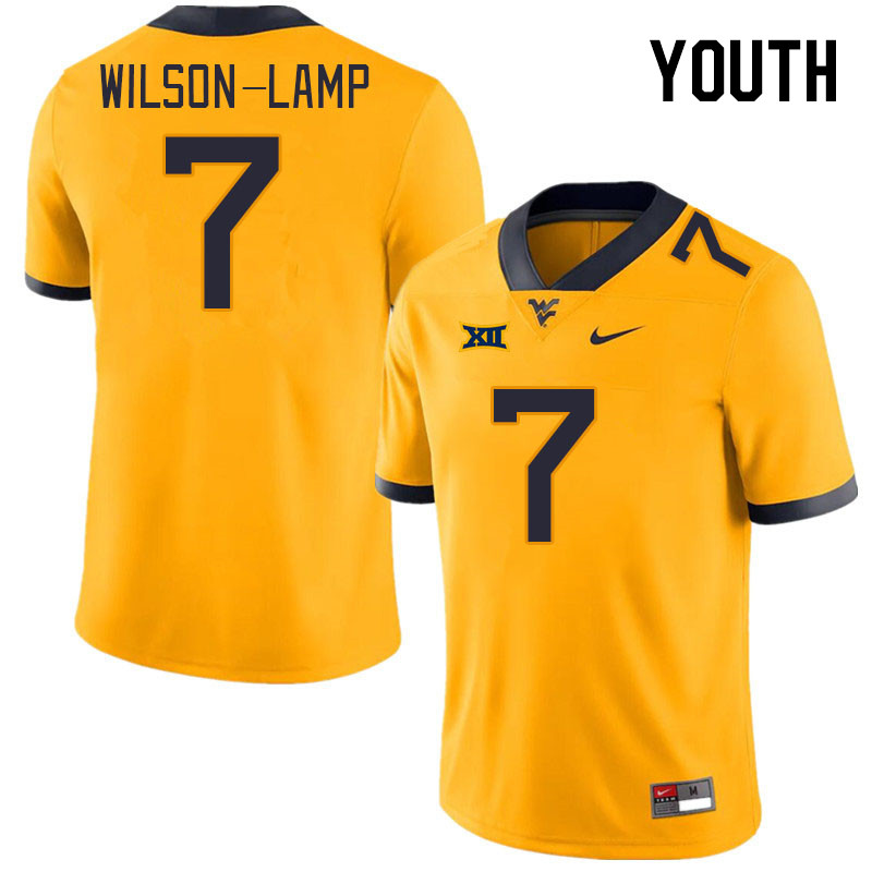 Youth #7 Andrew Wilson-Lamp West Virginia Mountaineers College Football Jerseys Stitched Sale-Gold